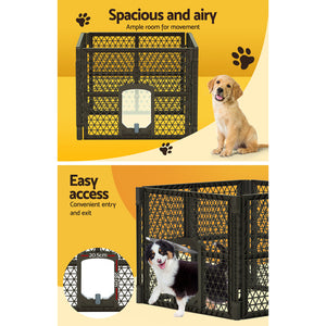 I.Pet Dog Playpen Enclosure 4 Panel Fence Puppy Cage Plastic Pen Fold