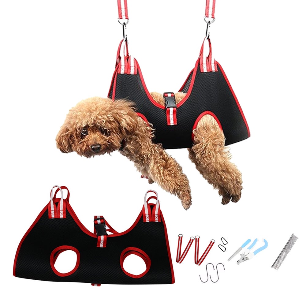 Pet Grooming Hammock Harness Set Helper For Nail Trimming Clipping