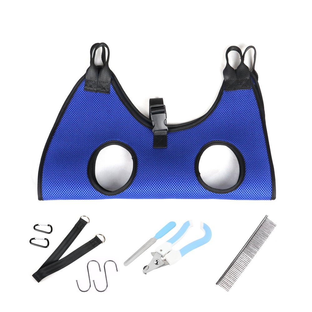 Pet Grooming Hammock Harness Set Helper For Nail Trimming Clipping