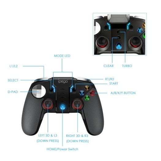 Televisions Pg 9099 Wireless Bt 3 In 1 Gamepad Joystick Holder Controller