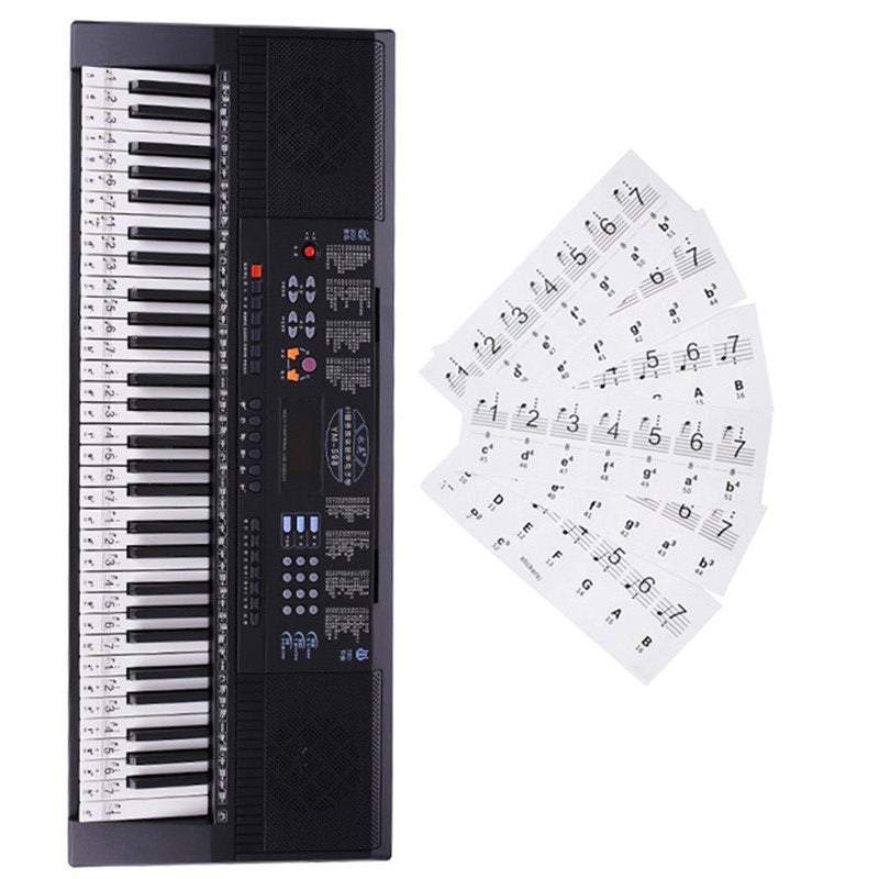 Piano Keyboard Accessories Removable Note Stickers Up To 61 / 88 Set