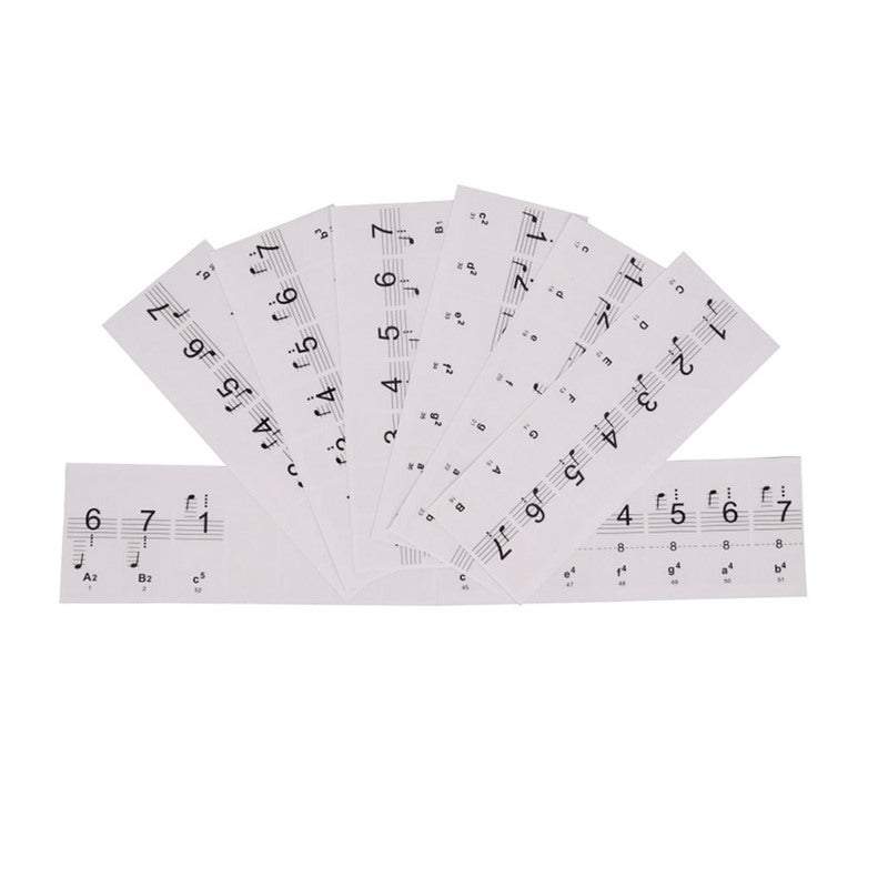 Piano Keyboard Accessories Removable Note Stickers Up To 61 / 88 Set