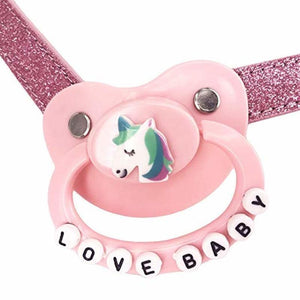 House Of Dasein Pink Glitter Pacifier Gag Ddlg Abdl Littles Play