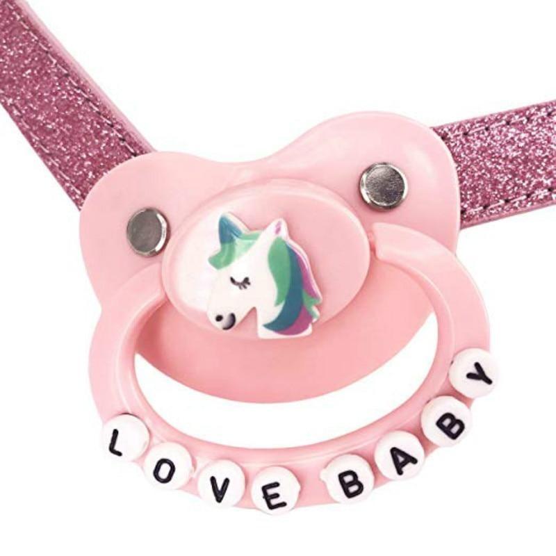 House Of Dasein Pink Glitter Pacifier Gag Ddlg Abdl Littles Play