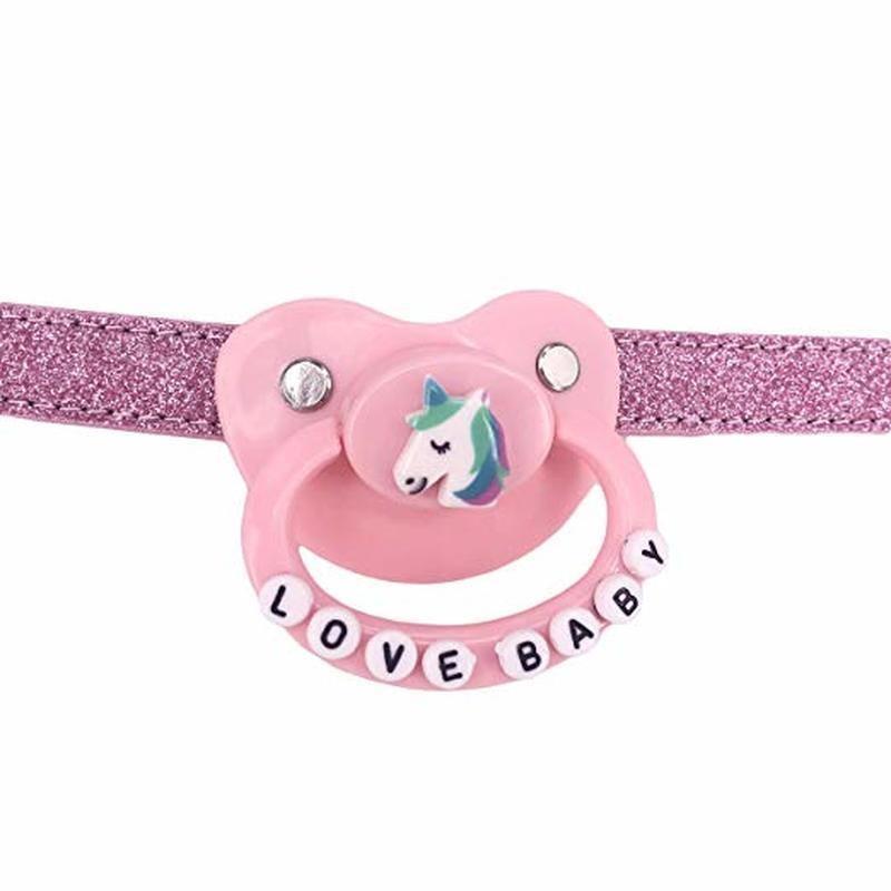 House Of Dasein Pink Glitter Pacifier Gag Ddlg Abdl Littles Play