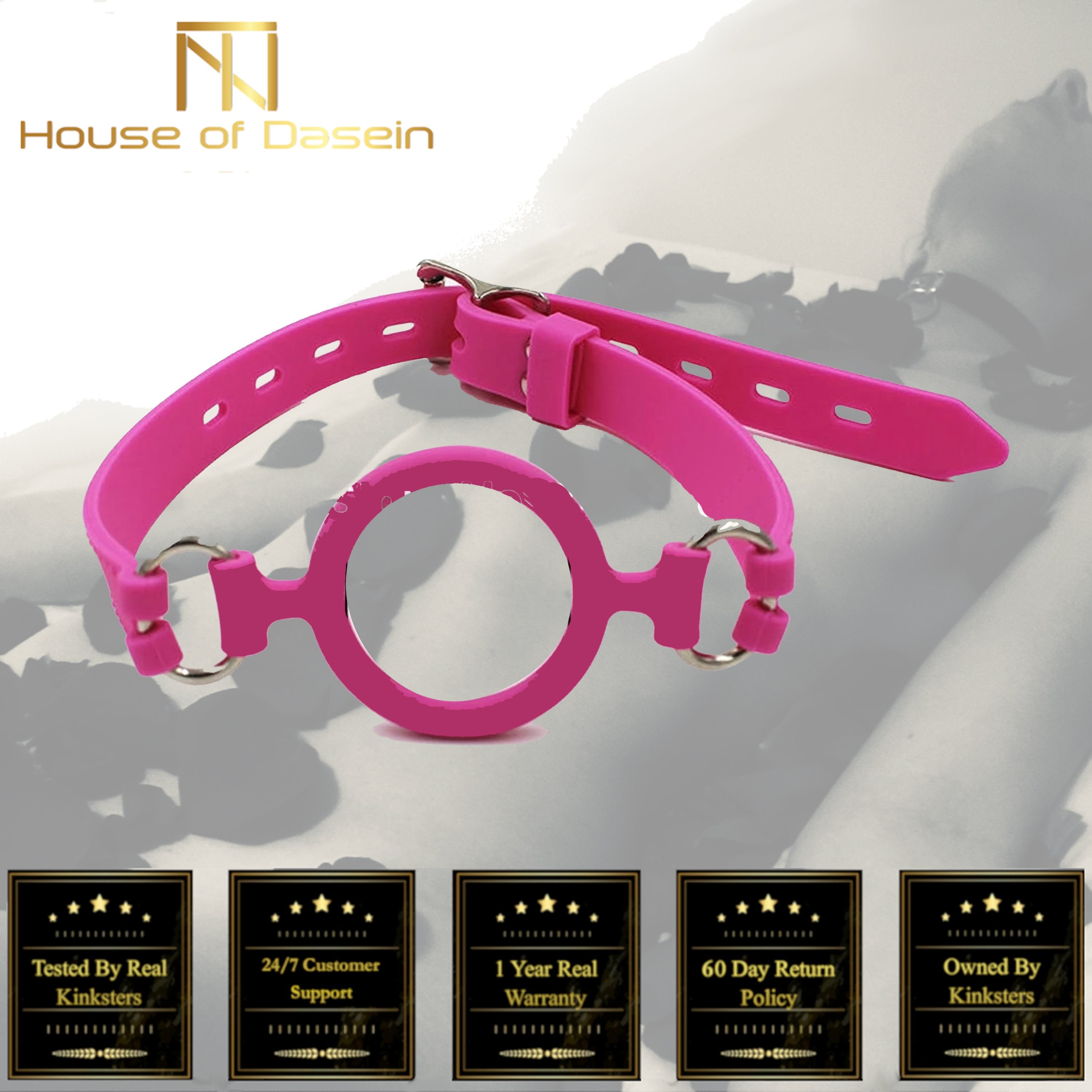 House Of Dasein Pink Silicone Open Mouth Gag Oral Sex Ring Bdsm Bondage Restraints