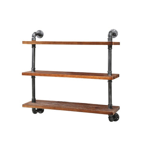 Artiss Display Wall Shelves Industrial Diy Pipe Shelf Brackets Rustic Bookshelf