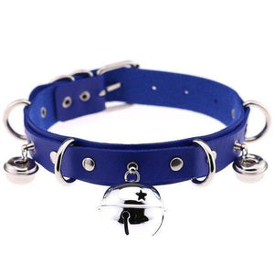 House Of Dasein Pleather Cat Bell Collar Kitten Play Adjustable Leather Bondage Bdsm