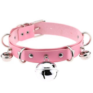 House Of Dasein Pleather Cat Bell Collar Kitten Play Adjustable Leather Bondage Bdsm