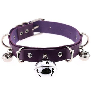 House Of Dasein Pleather Cat Bell Collar Kitten Play Adjustable Leather Bondage Bdsm