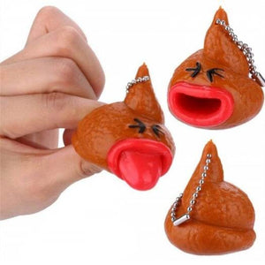 Poop Toy Keychains Novelty Farting Rubber Figurine Red