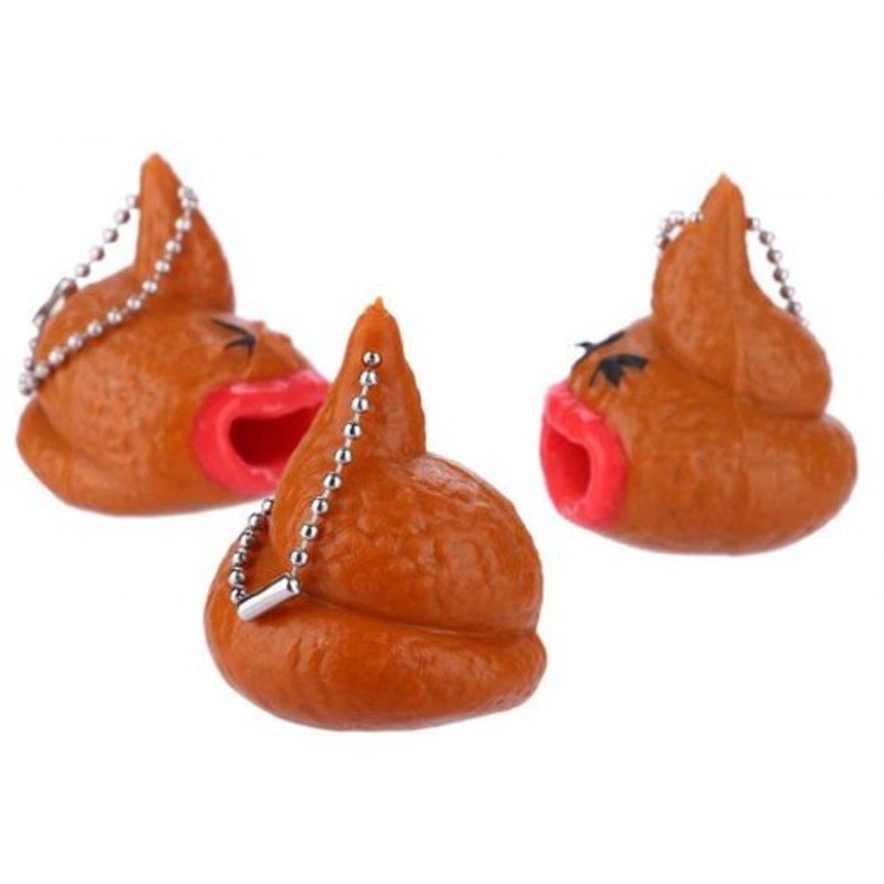 Poop Toy Keychains Novelty Farting Rubber Figurine Red