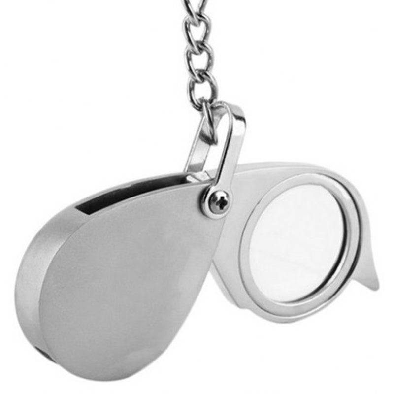 Magnifying Glass Lens With Keychain Loupe Folding Pocket 10X 15X Magnifier
