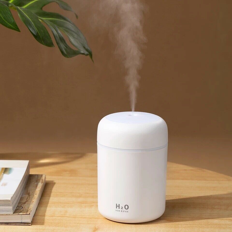 Portable H2o Ultrasonic Air Humidifier Essential Oils Romantic Night Light