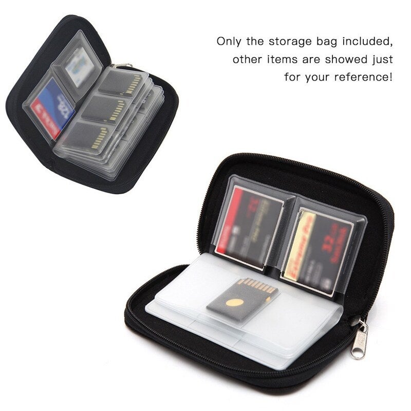 Portable Memory Cards Storage Bag Pouch Holder Zippered Carrying Case Organizer