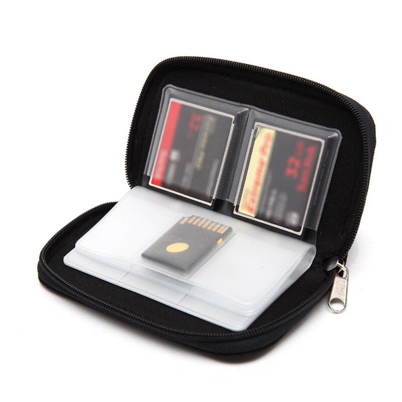 Portable Memory Cards Storage Bag Pouch Holder Zippered Carrying Case Organizer