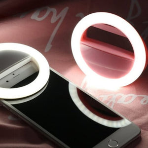 Portable Mini Mobile Phone Led Selfie Light Flash Lens Beauty Fill For Smart White