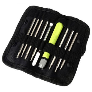 Portable Screwdriver Kit Electronic Repairing Tool Set 9Pcs Silver Gray