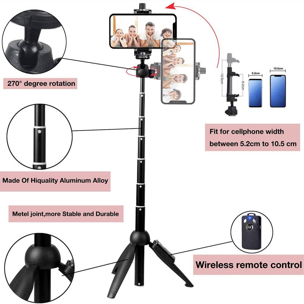 Portable Selfie Stick Phone Tripod With Wireless Remote Shutter Mobile Accessories