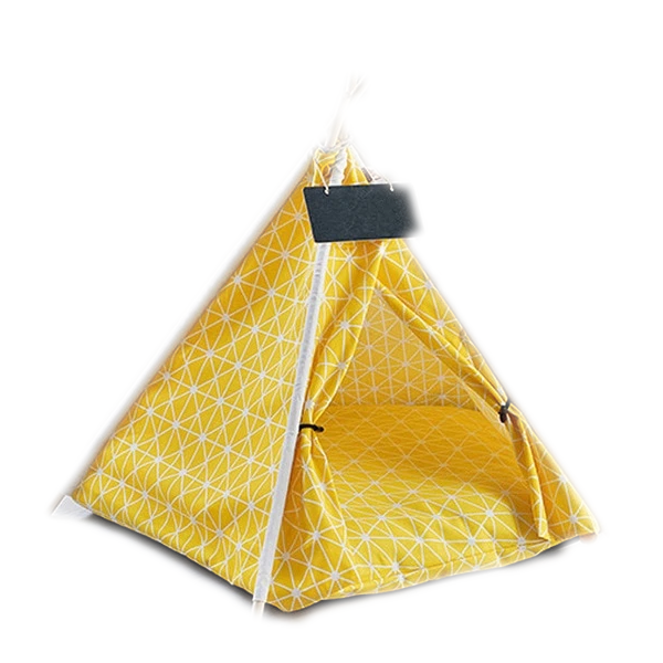 Portable Linen Dog Teepee Bed