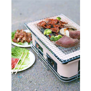 Portable Hibachi Tabletop Grill Dual Charcoal Bbq Chambers