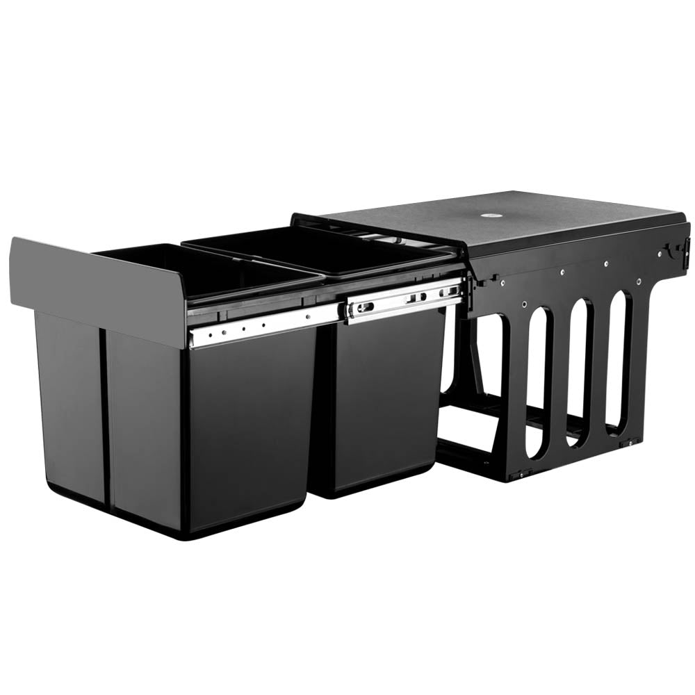 Cefito 2X15l Pull Out Bin - Black