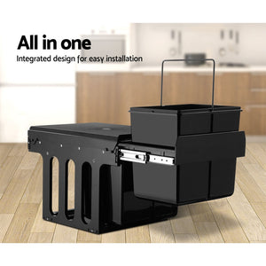 Cefito 2X15l Pull Out Bin - Black