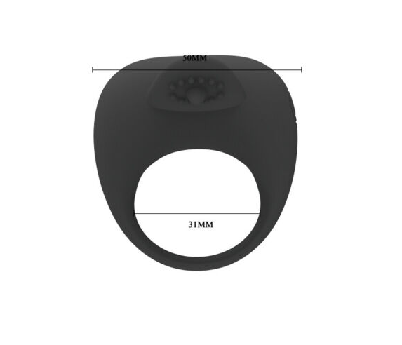 Pretty Love Vibrating Cock Black Silicone Penis Ring Clit Vibrator