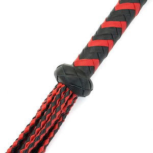 House Of Dasein 60Cm Black Red Brown Leather Flogger Braided Handle Tails Spanking Whip Bdsm