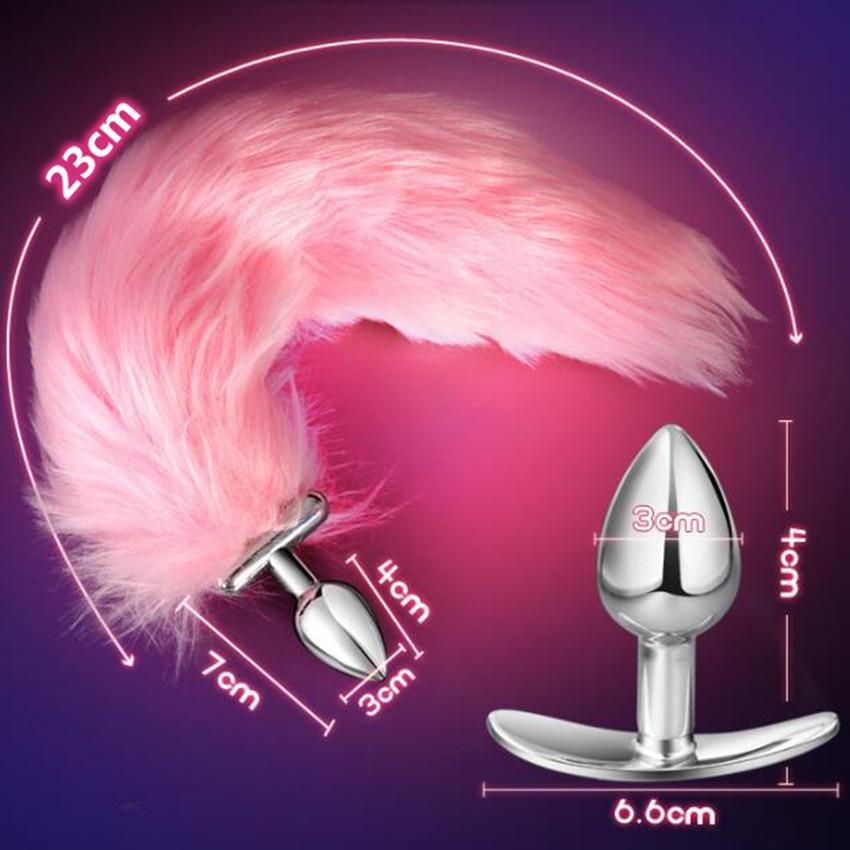 Glowing Fur Fox Anal Tail Butt Plug Cosplay Bdsm Pet Play Fetish