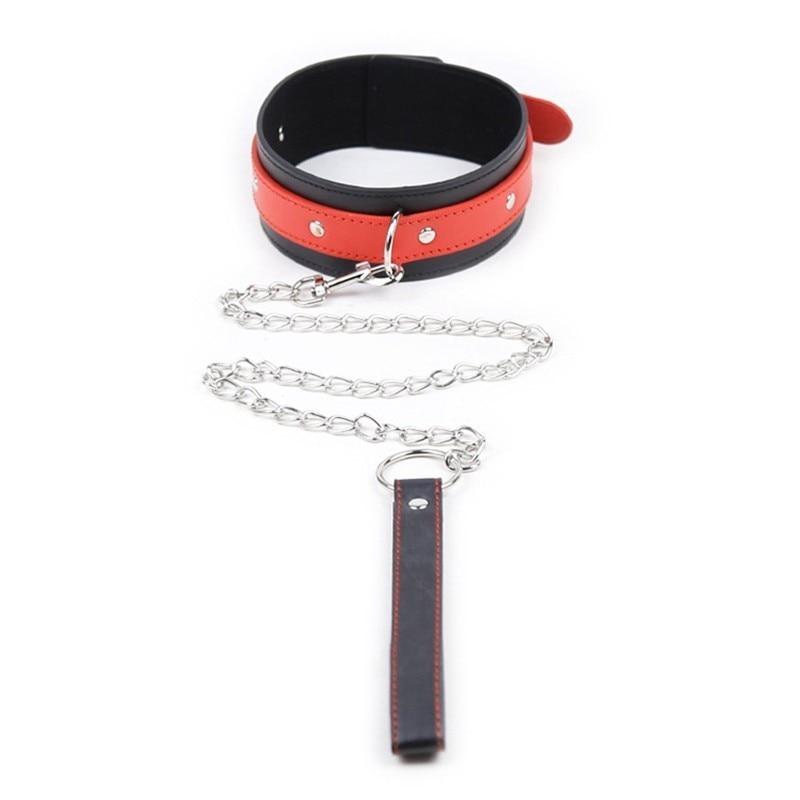 House Of Dasein Sexy Leather Bondage Collar Lead Chain Dog Roleplay Puppy Pet Play Bdsm