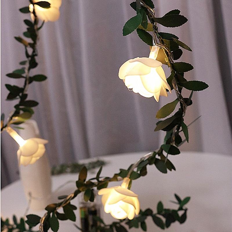 10 / 20 40Leds Rose Flower Fairy String Lights Battery Powered