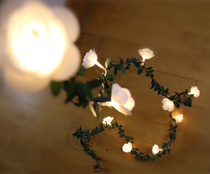 10 / 20 40Leds Rose Flower Fairy String Lights Battery Powered