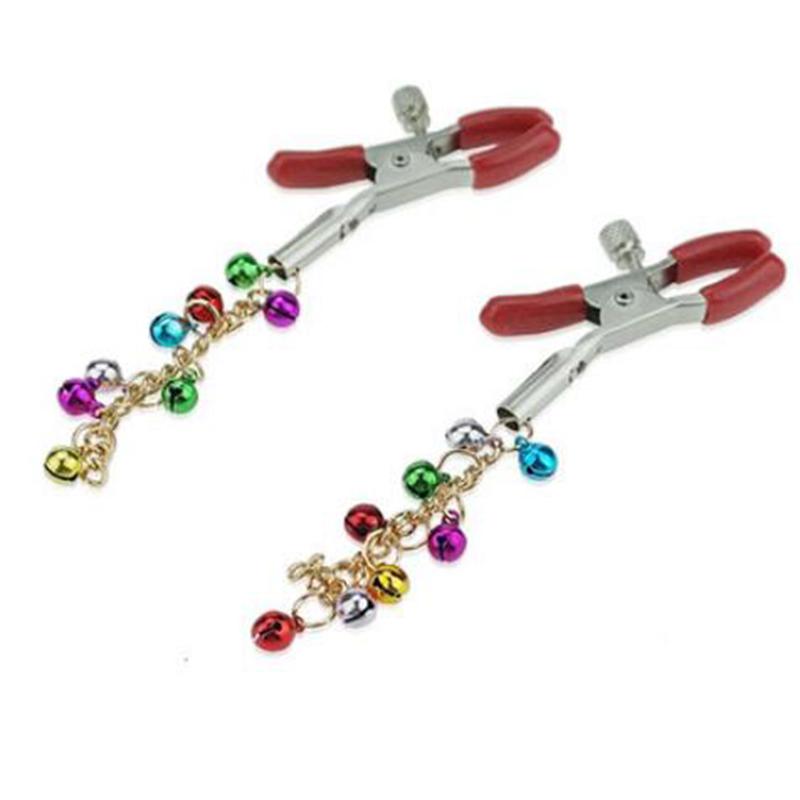 Cute Bell Nipple Clamps Red Tipped Breast Labia Clips Bdsm Bondage