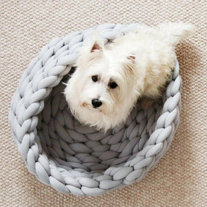 Chunky Knit Pet Bed For Dogs Or Cats