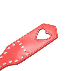 Leather Studded Spanking Paddle Heart Shaped Slave Whip Bdsm Fetish