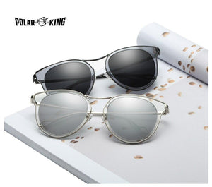 Black Designer Fashion Metal Frame Polarized Sunglasses For Women