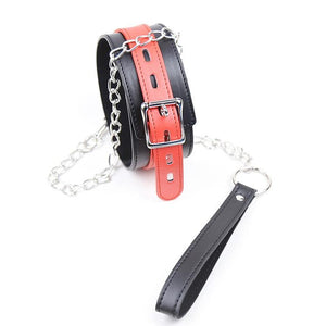 House Of Dasein Sexy Leather Bondage Collar Lead Chain Dog Roleplay Puppy Pet Play Bdsm