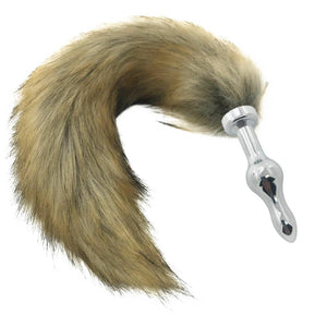 House Of Dasein Brown Fox Tail Stainless Steel Anal Butt Plug Pet Play Bdsm
