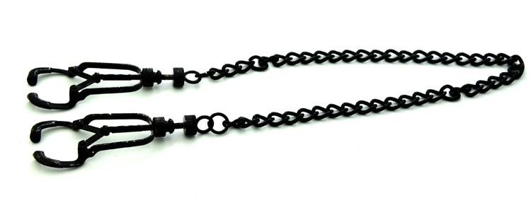 House Of Dasein Black Metal Nipple Clamps Chain Breast Bondage Bdsm Kink Fetish Restraints