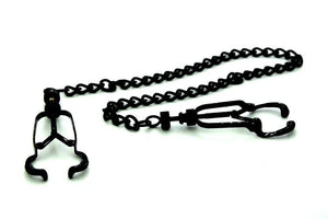 House Of Dasein Black Metal Nipple Clamps Chain Breast Bondage Bdsm Kink Fetish Restraints