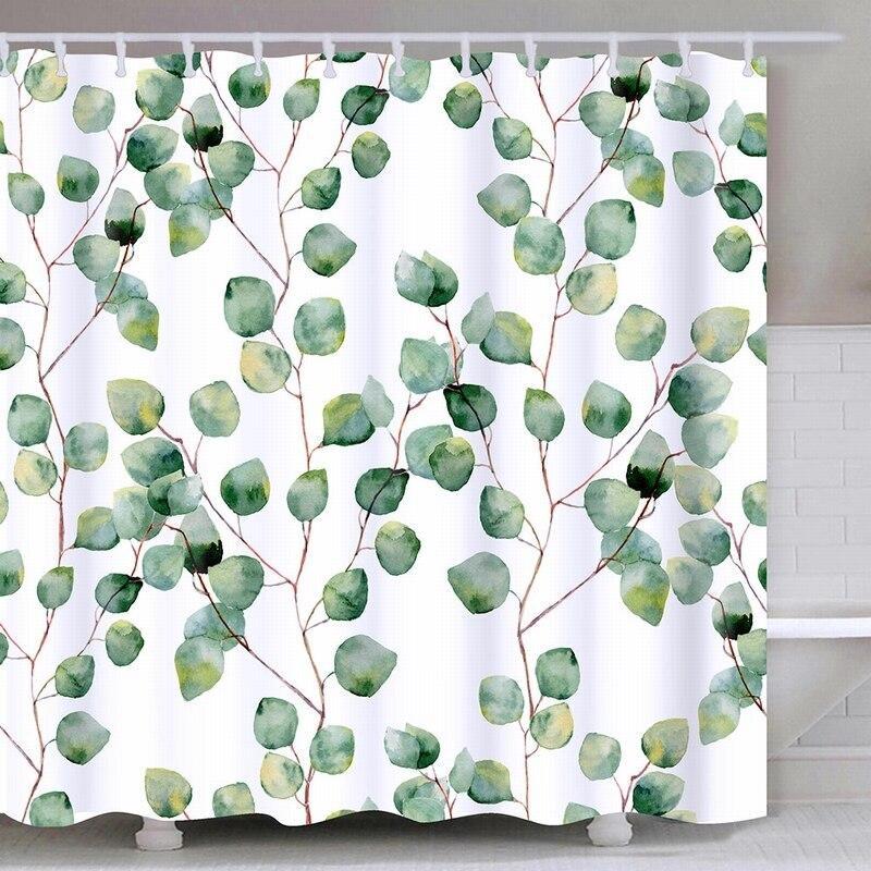 Watercolor Eucalyptus Shower Curtain