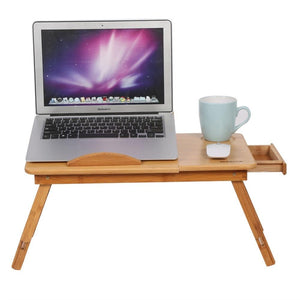 Portable Folding Bamboo Laptop Table Computer Stand Desk Home Office