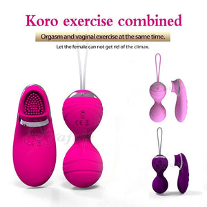 Pink Purple 10 Speed Vibrating Kegel Remote Vibrator Ben Wa Balls