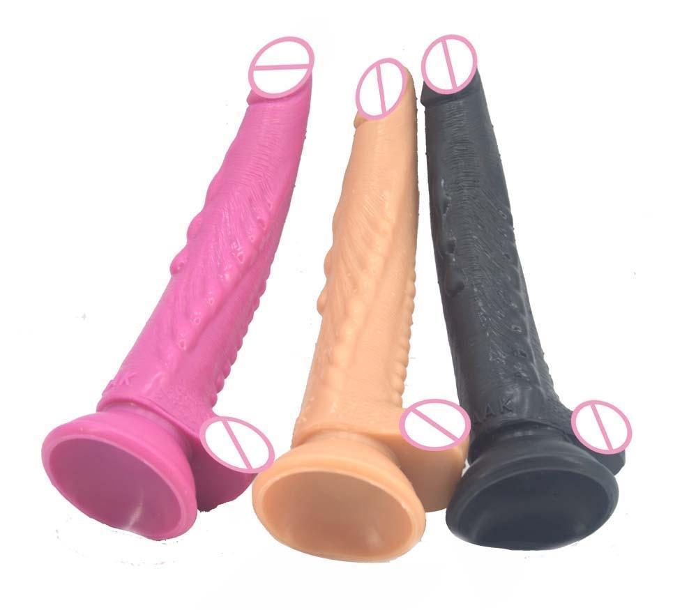 Faak 25.2Cm 9.9Inch Silicone Dildo Big Sex Toy 4.1Cm Thick Butt Plug Anal Black