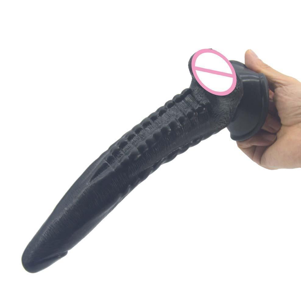 Faak 25.2Cm 9.9Inch Silicone Dildo Big Sex Toy 4.1Cm Thick Butt Plug Anal Black