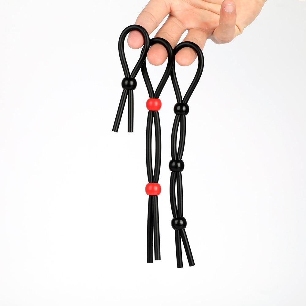 Adjustable Silicone Rings Cock Ties Time Delay Erection Penis Men