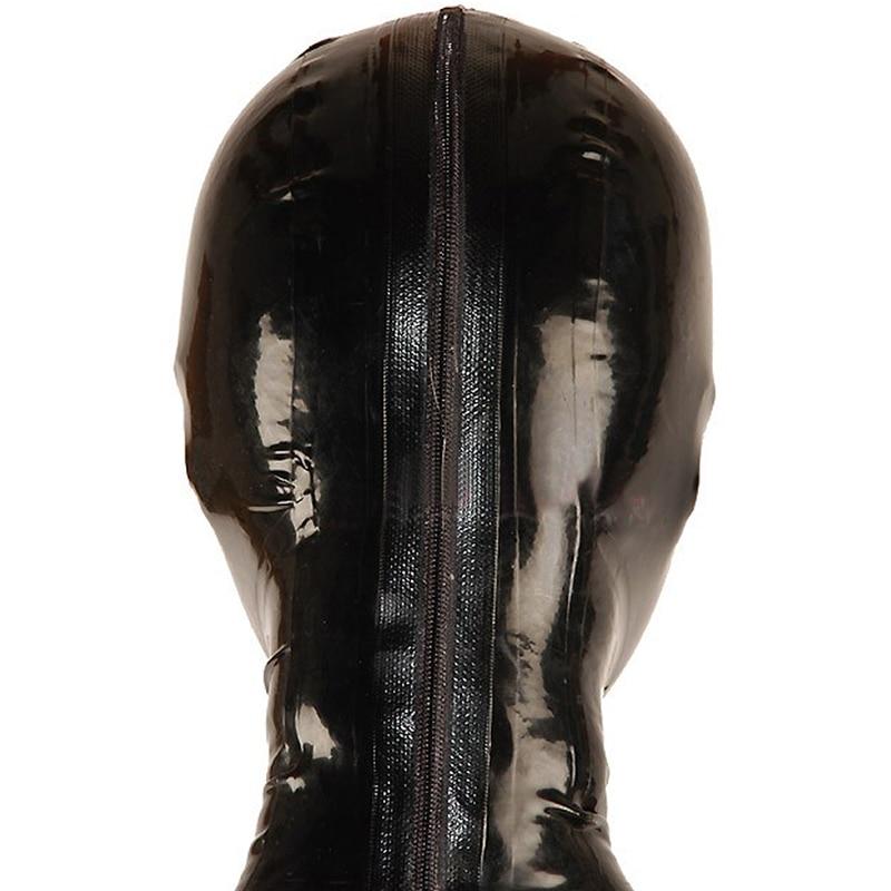 House Of Dasein Black Half Face Latex Hood Eye Cover Rubber Open Mouth Mask Bdsm Fetish