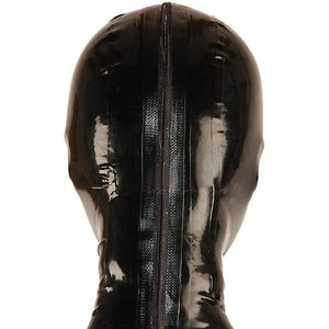 House Of Dasein Black Half Face Latex Hood Eye Cover Rubber Open Mouth Mask Bdsm Fetish