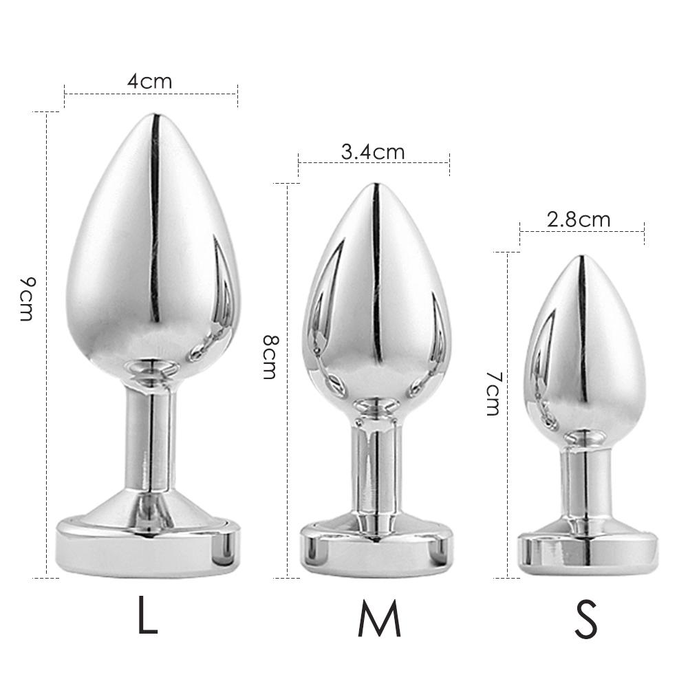 Colourful Light Anal Three Sizes Stainless Steel Metal Butt Plug